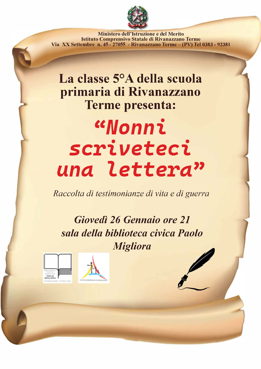 Giornata della Memoria: “Nonni scriveteci una lettera”